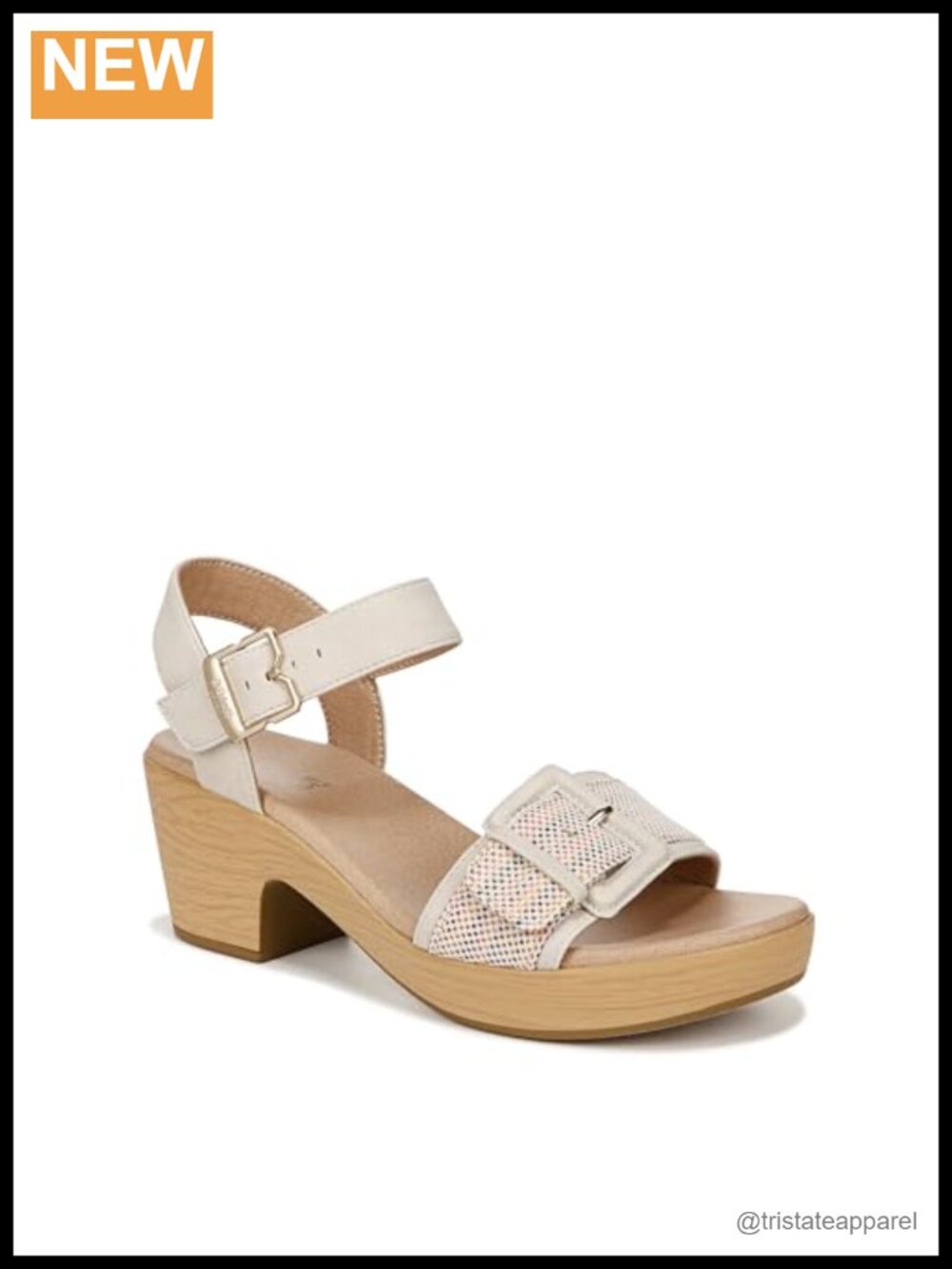 Women's Faux Leather Wedge Sandals with Buckle Ankle Strap